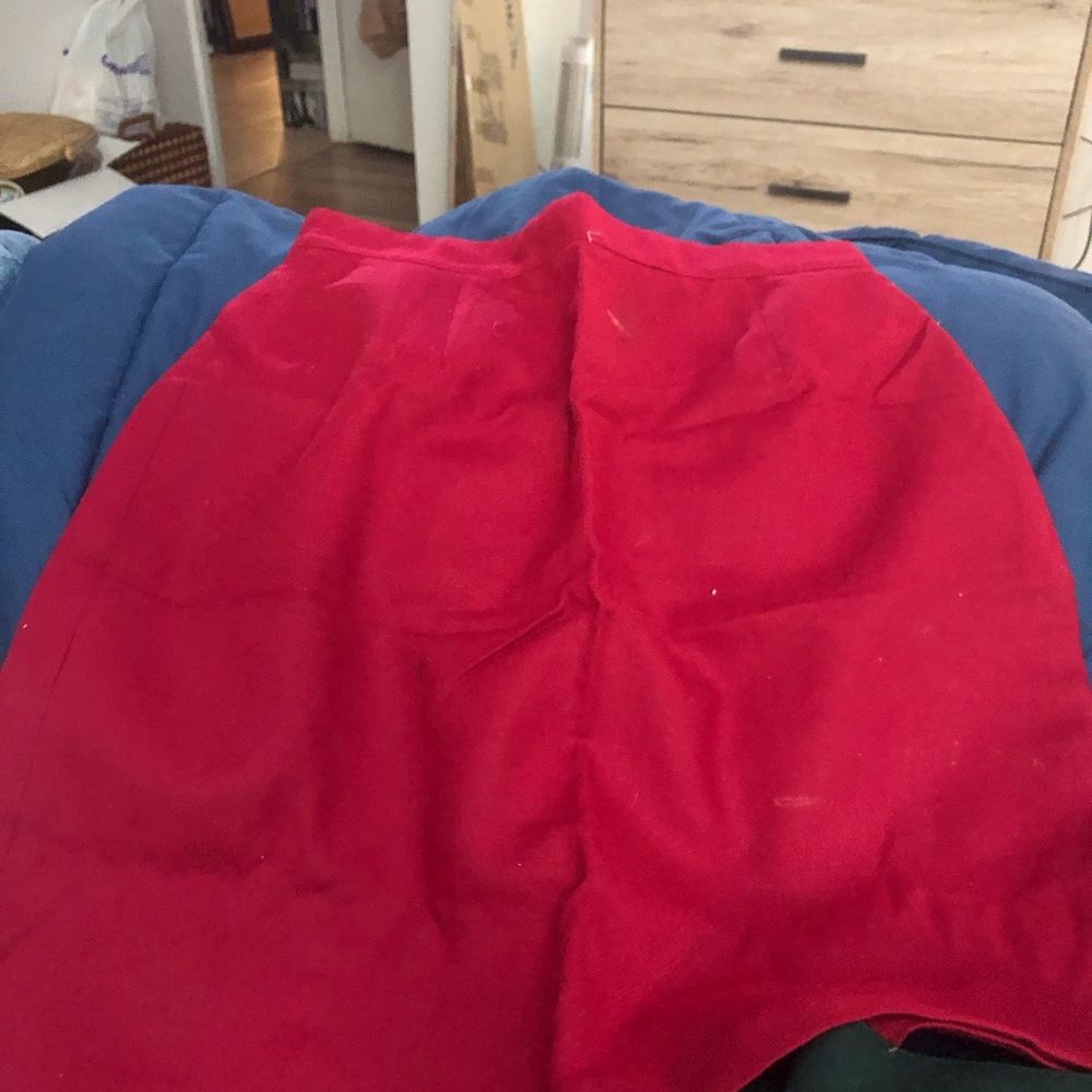 Deep red wool skirt